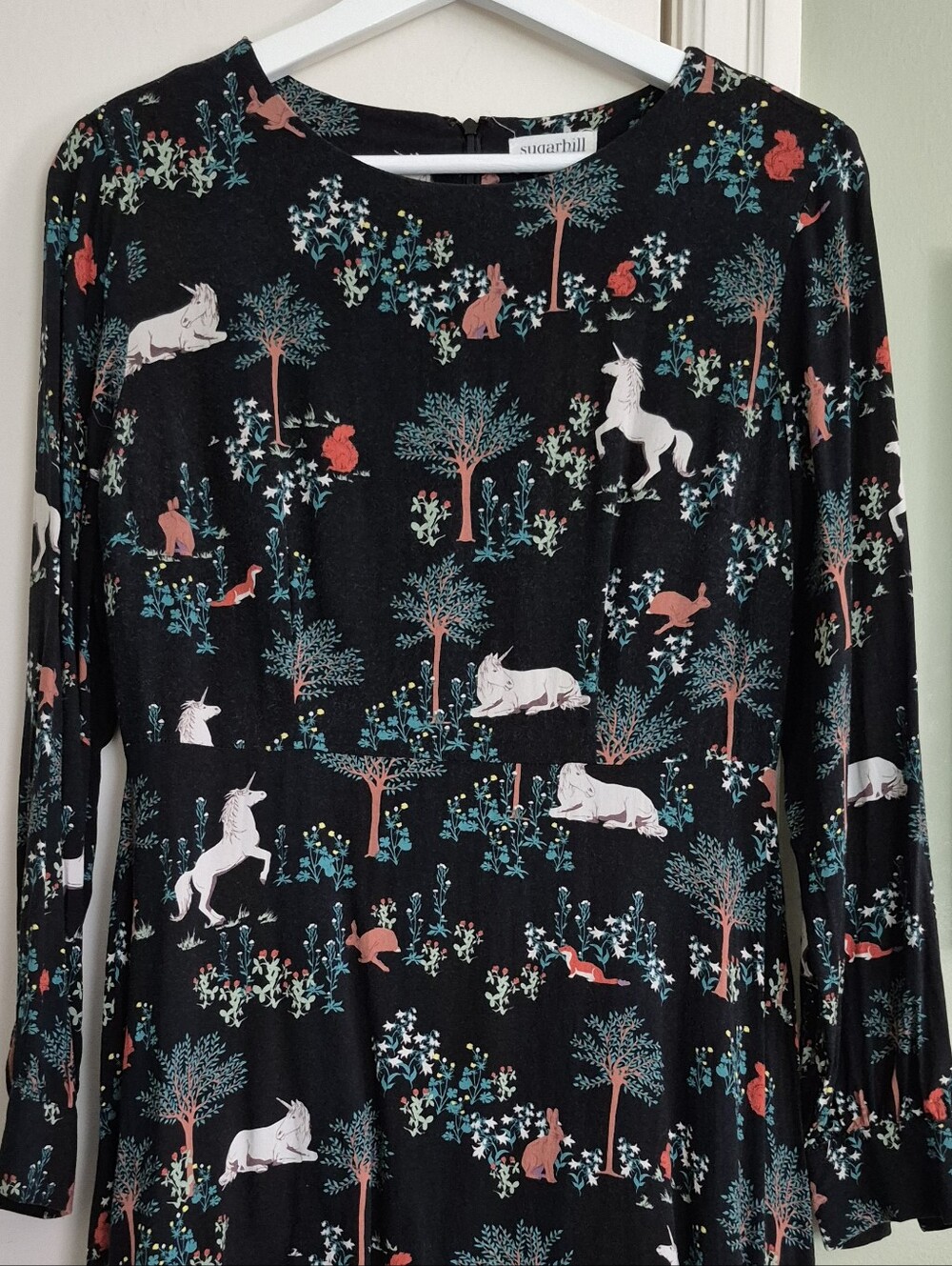 GUC Sugarhill Brighton Dress, Lined, Unicorn Rabbit Squirrel Badger Fits Like S
